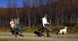 Kong Harald på rypejakt